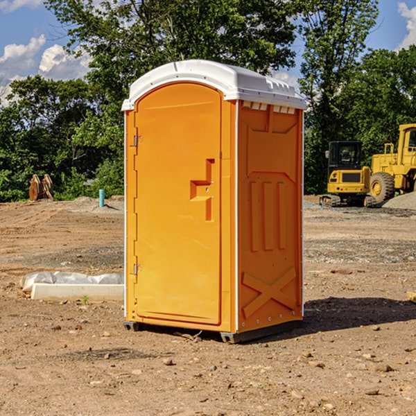 how often are the porta potties cleaned and serviced during a rental period in Tea